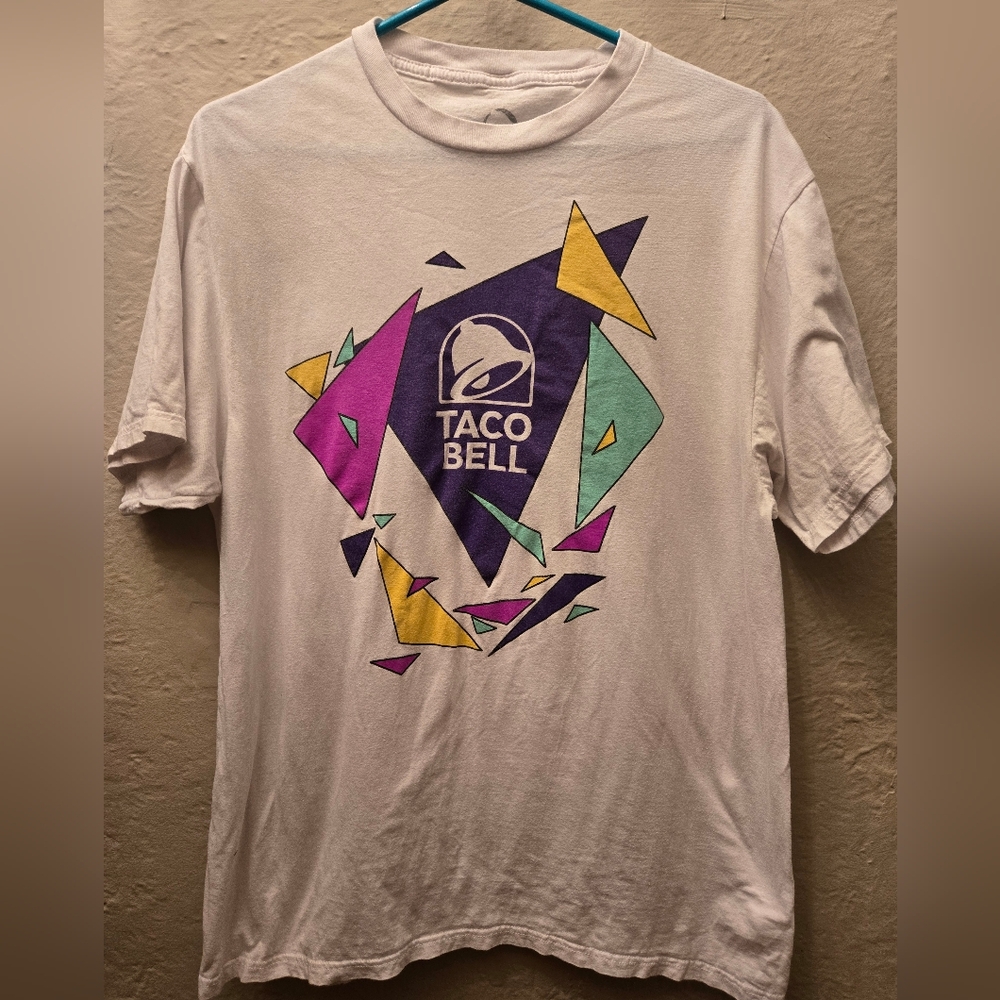 Vintage Taco Bell Graphic Tee | 90s Memphis Style Retro Fast Food Shirt L